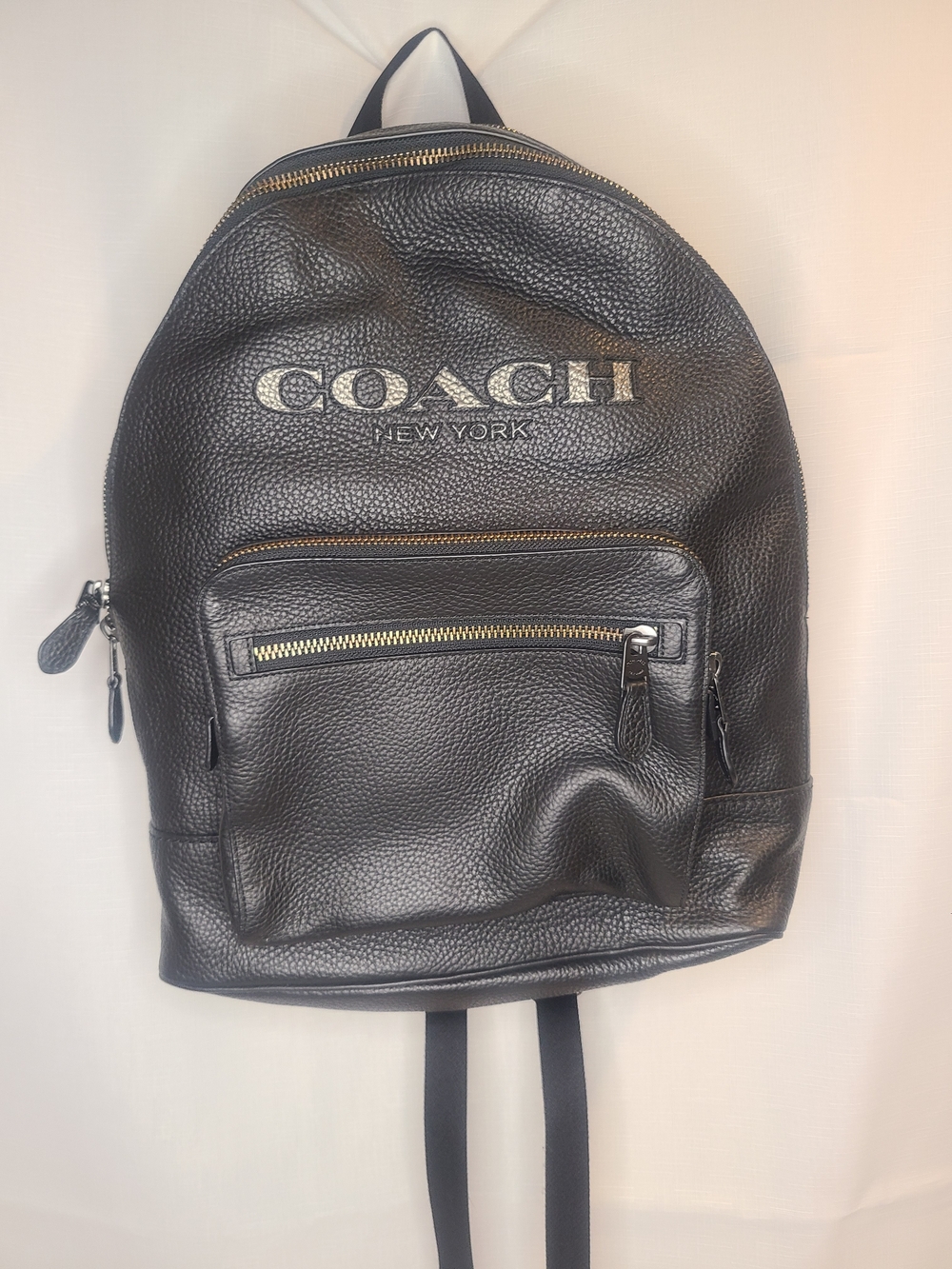 Coach Black Pebbled Leather West Backpack